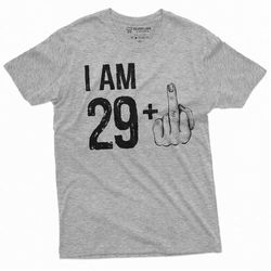 Men's 30th Birthday celebration T-shirt 29 middle finger offensive adult humor tee shirt Husband Boyfriend Gift Tee