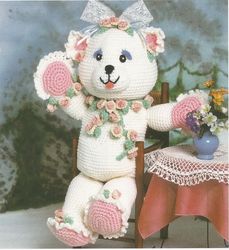 Rosie Cute Bear Crochet pattern - Stuffed Toy Vintage pattern PDF Instant download