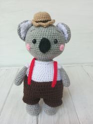 Hand Crochet Charlie the Koala Small Bear Stuffed Toys Animals Plush Toys Knit Handmade