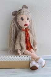 Crochet doll, Amigurumi doll, Handmade cotton doll, Waldorf doll
