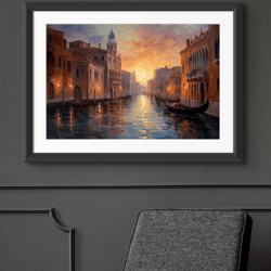 Oil painting on canvas Venice (Italy) 2