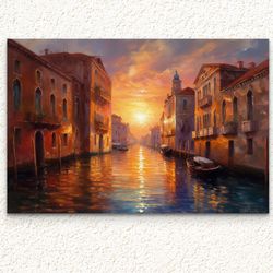 Oil painting on canvas Venice (Italy) 4