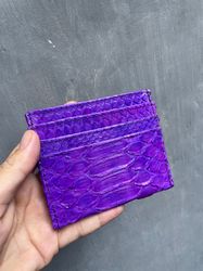 Genuine python skin violet  cardholder