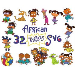 african rugrats, black rugrats svg, African American Rugrats, svg files for cricut, black rugrats, Layered SVG, Cut file