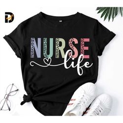 Nurse Life SVG, Half Leopard Nurse, Nursing Life, CNA svg, Nurse svg, Leopard Nurse, Cricut, Nurse Mode, Colorful Leopar