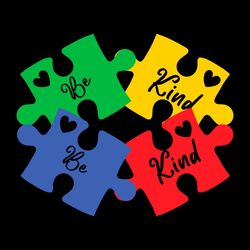 Be Kind SVG PNG Autism Puzzle Pieces SVG Cutting Files