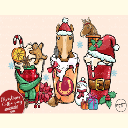Horse Christmas Coffee Drink Sublimation