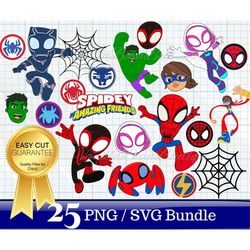 Spidey and his Amazing Friends SVG Bundle, Spidey and his Amazing Friends PNG, Spidey SVG, Spidey Shirt, Spidey Birthday