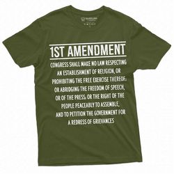 Patriotic constitution T-shirt 1st amendment freedom of speech democracy T-shirt USA Mens Womens 4th of July Tee Shirt