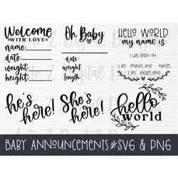 baby announcement svg | baby stat sign svg | hello world svg | welcome baby svg | birth stats svg | newborn sign svg | b