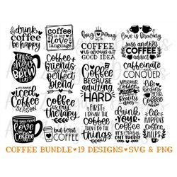 Coffee svg, coffee sayings svg bundle, iced coffee svg, caffeine svg, funny coffee svg, coffee quote svg, coffee mug svg