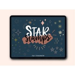 Stars procreate brushes | 14 star procreate stamps | star doodles brushset | procreate sparkle glitter brush | procreate