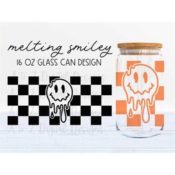 melting smiley glass can svg, checkered glass can svg, glass can svg, libbey can svg, glass can wrap svg, beer can svg,