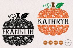 Pumpkin Halloween Monogram Name SVG