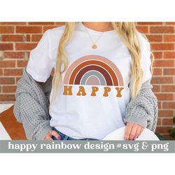 Happy rainbow design svg | boho rainbow svg | boho svg | hippie svg | inspirational svg | happy svg | svg for tshirt | r