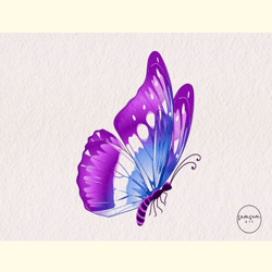Purple Blue Butterfly Sublimation