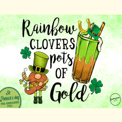 Rainbow Clovers Pots of Gold Sublimation