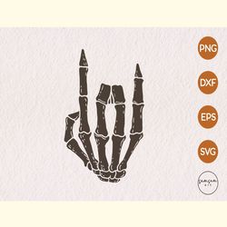 Skeleton Hand Rock Sign Sublimation