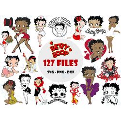 Betty Boop SVG Bundle, American African Girl SVG, Bundle Layered Svg, Betty Boop Png, Betty Boop Svg Files for Cricut, B