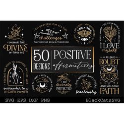 Positive affirmations Bundle SVG 50 designs