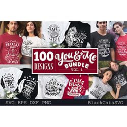 Couple matching outfits SVG bundle 100 designs vol 1