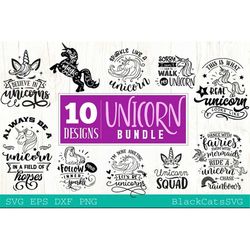 Unicorn Bundle SVG 10 designs, Unicorn Quote Svg, Girl Svg, Cute Unicorn Svg, Unicorn Cut file svg