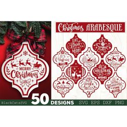 Christmas Arabesque Tile SVG Bundle 50 designs