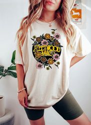 fleetwood mac tshirt, fleetwood mac shirt, band tee, stevie nicks, fleetwood mac, rock band gift, flower shirt, fleetwoo