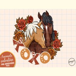 Xoxo Horse Valentine PNG Sublimation
