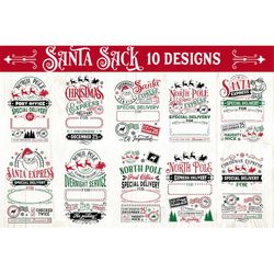 Santa Sacks SVG, Santa sacks 10 design bundle svg, Reindeer express svg