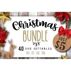 Christmas Bundle SVG bundle 40 designs Winter SVG