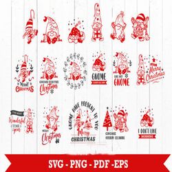 Christmas Sublimation Gnome Bundle SVG, Shadow Box Template, Paper Cutting Template, Light Box SVG Files, 3D Papercut Li