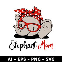 Elephant Mom Svg, Elephant Mama Svg, Mom Svg, Mother's Day Svg, Png Dxf Eps Digital File - Digital File