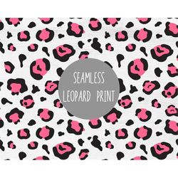 seamless pink leopard print svg, leopard pattern svg, seamless leopard spots