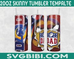 Los Angeles Rams Dad Tumbler Wrap, Football Tumbler Wrap Png, Gift Father Day Tumbler, NFL Tumbler Png, Los Angeles Rams