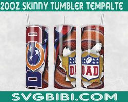 Chicago Bears Dad Tumbler Wrap, Football Tumbler Wrap Png, Gift Father Day Tumbler, NFL Tumbler Png, Chicago Bears Dad