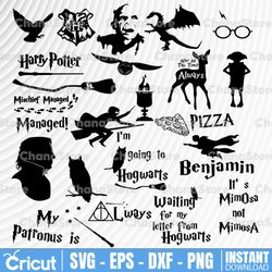 Harry Potter SVG Bundle, 22 SVG files pack, Instant download, Cricut design, Silhouette cut files, Hogwarts SVG, Dxf