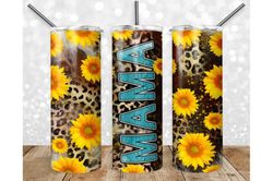 mama cowhide leopard sunflowers wrap png