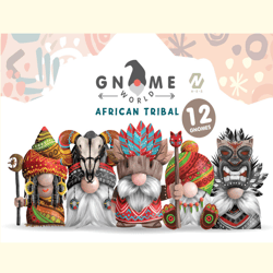 Gnome African Tribal PNG Clipart Bundle