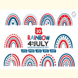 Rainbow 4th of JULY Graphic Bunble