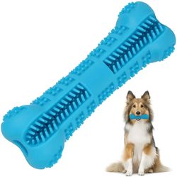 Bone Shape Teeth & Gums Care Silicone Stick Pet Dogs Chew Toy - Set of 1