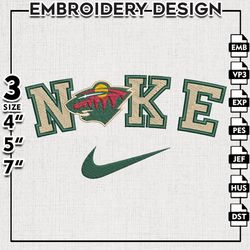 Minnesota Wild Embroidery Designs, NHL Logo Embroidery, NHL Minnesota Wild, Machine Embroidery Pattern, Digital Download