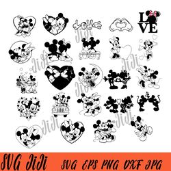 Mickey Mouse And Mickey Minnie SVG Bundle, Disney Bundle SVG PNG DXF EPS Cricut Silhouette