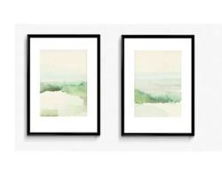 Set of 2 Watercolor Paintings Landscape
