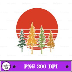 Retro Trees PNG Sublimation, Vintage png, sublimation