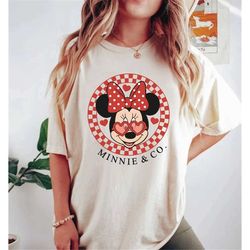 Checkered Mickey Minnie Comfort Colors Shirt, Vintage Mickey Minnie & Co Shirt, Retro Disney Couple Shirt, Disney Valent