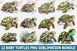 Baby Turtles PNG Sublimation Bundle