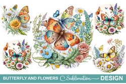 Blue Butterfly Watercolor Clipart