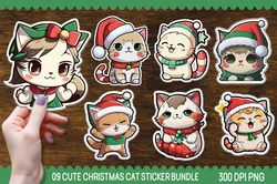 Cute Christmas Cat Sticker Bundle