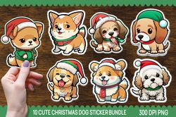 Cute Christmas Dog Sticker Bundle